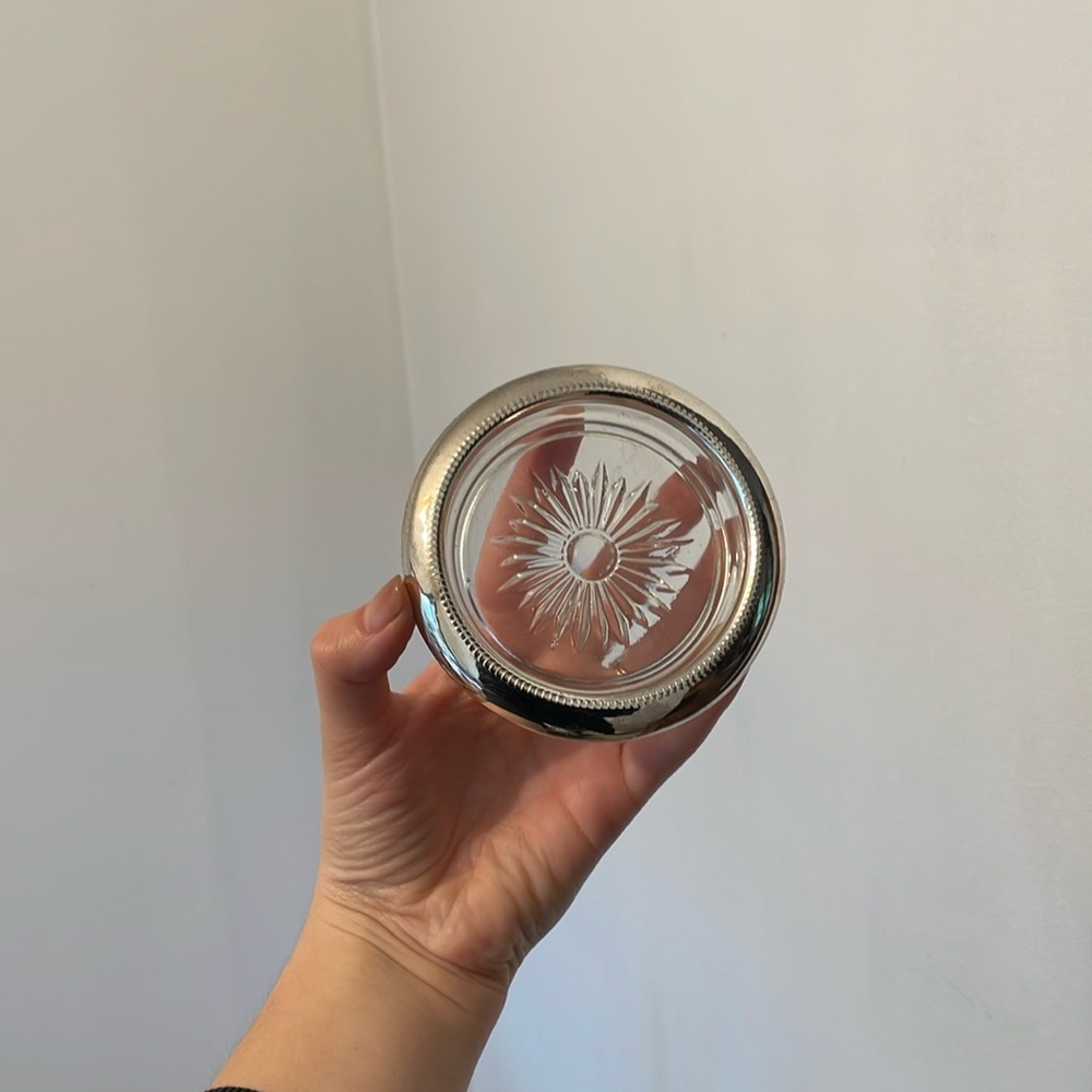 Crystal Glass Coasters/Ash Trays Set of 4